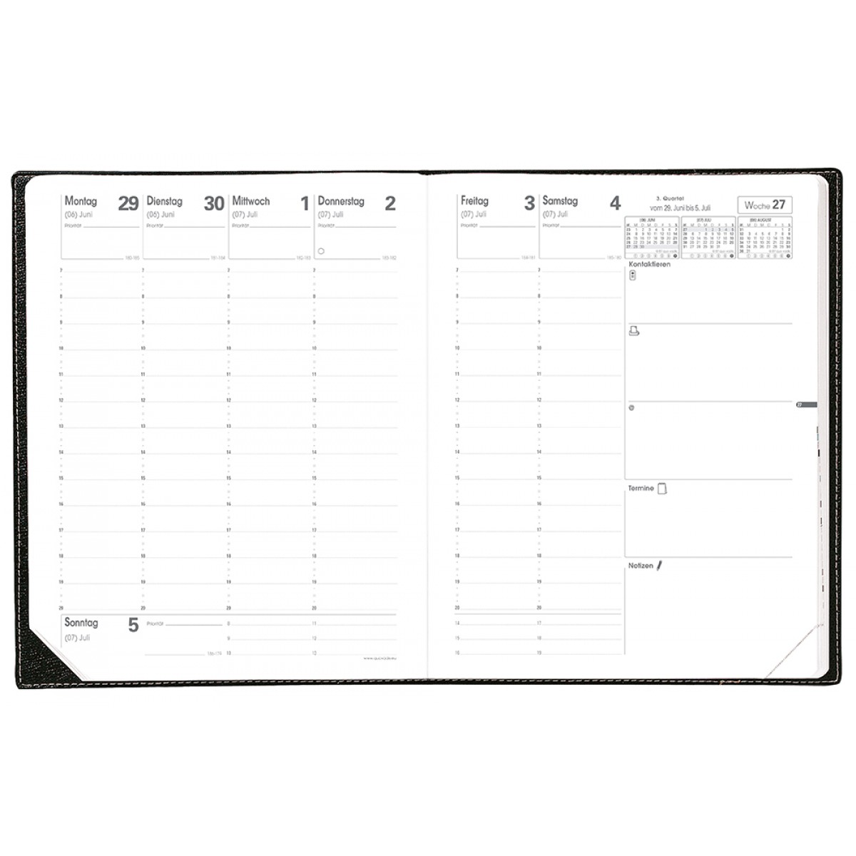 QUO VADIS Kalender Einlage Pre 777 21 x 27 cm 1 Woche auf 2 Seiten 2025