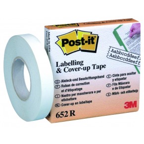 POST-IT® Abdeck- und Beschriftungsband 652R 1 Rolle 8,42mm x 17,7m weiß