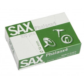 SAX Reißnägel Phalanx 4 100 Stück 14 mm silber