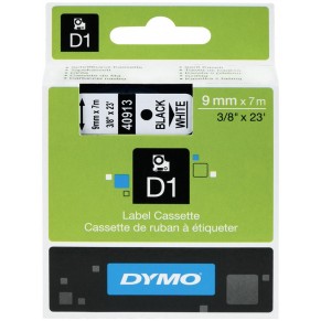 DYMO Schriftband 40913 D1 9 mm x 7 m schwarz auf weiß