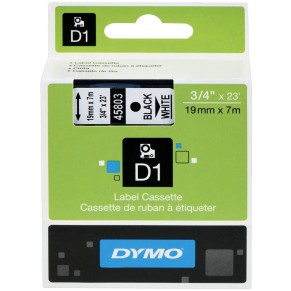 DYMO Schriftband 45803 D1 19 mm x 7 m schwarz auf weiß