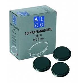 ALCO Haftmagnete 6848 10 Stück Ø 38 mm schwarz