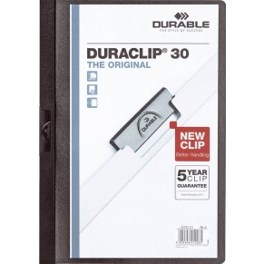 DURABLE Klemm-Mappe 2200 Duraclip A4 für 30 Blatt schwarz