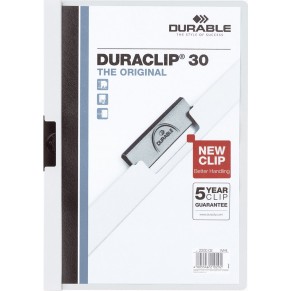 DURABLE Klemm-Mappe 2200 Duraclip A4 für 30 Blatt weiß