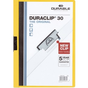 DURABLE Klemm-Mappe 2200 Duraclip A4 für 30 Blatt gelb