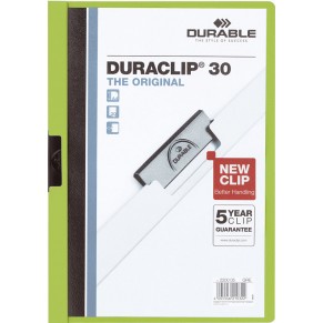 DURABLE Klemm-Mappe 2200 Duraclip A4 für 30 Blatt grün