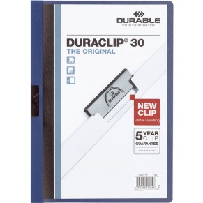 DURABLE Klemm-Mappe 2200 Duraclip A4 für 30 Blatt dunkelblau