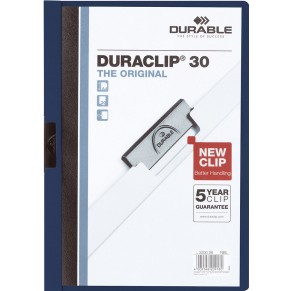 DURABLE Klemm-Mappe 2200 Duraclip A4 für 30 Blatt nachtblau