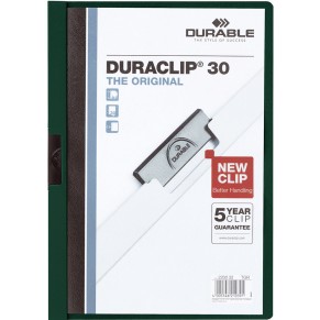 DURABLE Klemm-Mappe 2200 Duraclip A4 für 30 Blatt dunkelgrün