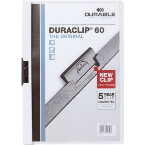 DURABLE Klemm-Mappe 2209 Duraclip A4 für 60 Blatt weiß