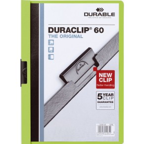 DURABLE Klemm-Mappe 2209 Duraclip A4 für 60 Blatt grün