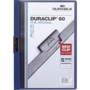 DURABLE Klemm-Mappe 2209 Duraclip A4 für 60 Blatt dunkelblau