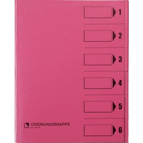 BENE Ordnungsmappe 83600 A4 mit 6 Fächern rosa