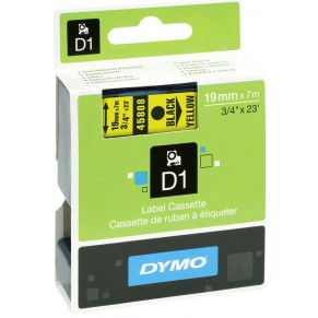 DYMO Schriftband 45808 D1 19 mm x 7 m schwarz auf gelb