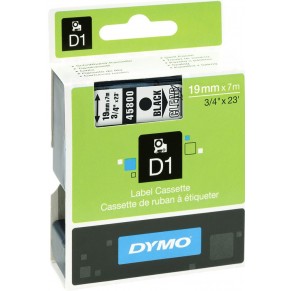 DYMO Schriftband 45800 D1 19 mm x 7 m schwarz auf transparent