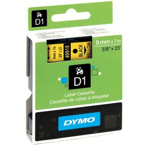 DYMO Schriftband 40918 D1 9 mm x 7 m schwarz auf gelb