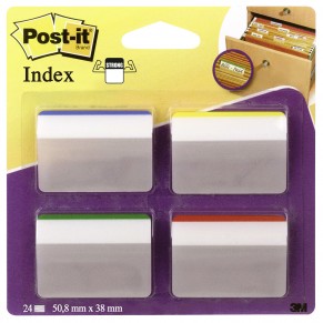 POST-IT® Index Strong 686F-1 4 x 6 Blatt 50,8 x 38 mm farbig sortiert