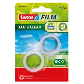 TESA Klebeband Eco & Clear 19 mm x 10 m 2 Stück transparent