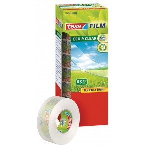 TESA Klebeband Eco & Clear 19 mm x 33 m 8 Stück transparent