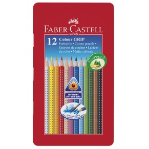 FABER-CASTELL Buntstifte Colour Grip 12 Stück im Metalletui