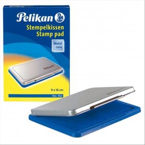 PELIKAN Stempelkissen Größe 1 9 x 16 cm Metallic-Gehäuse blau