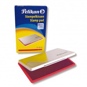 PELIKAN Stempelkissen Größe 1 9 x 16 cm Metallic-Gehäuse rot