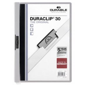 DURABLE Klemmmappe Duraclip 2200 A4 30 Blatt grau