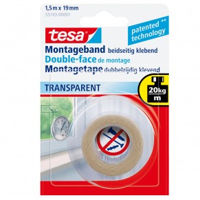 TESA Montageband Powerbond 55743 19 mm x 1,5 m transparent