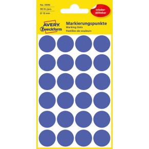 AVERY ZWECKFORM Markierungspunkte 3596 96 Stück wiederablösbar Ø 18 mm blau