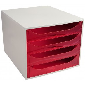 EXACOMPTA Schubladenbox Multiform 228654D A4 grau/pink