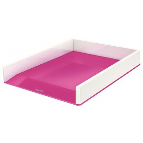 LEITZ Briefkorb 5361 WOW Duo A4 weiß/pink metallic