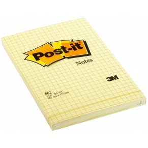 POST-IT® Haftnotizen 662 6 Blöcke à 100 Blatt kariert 102 x 152 mm gelb