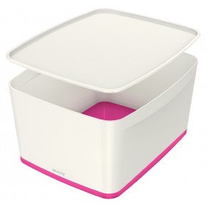 LEITZ Aufbewahrungsbox MyBox 5216 18 Liter weiß/pink metallic