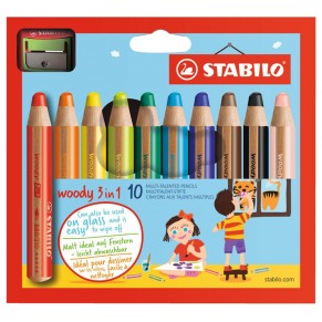 STABILO Buntstifte 880 Woody 10 Stück im Etui mehrere Farben