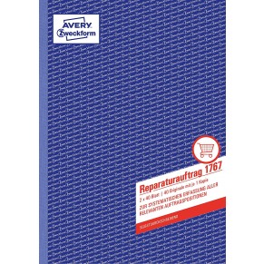 AVERY ZWECKFORM Reparaturauftrag 1767 DIN A4 2x40 Blatt selbstdurchschreibend weiß/gelb