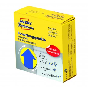 AVERY ZWECKFORM Bewertungspunkte 3860 250 Stück „Pfeil“ permanent Ø 19 mm