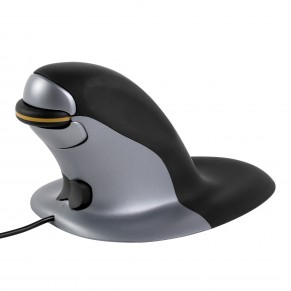 FELLOWES Vertikalmaus Penguin mit Kabel L schwarz/silber