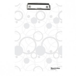 Clipboard Black and White DIN A4 mit Metallklemme weiß