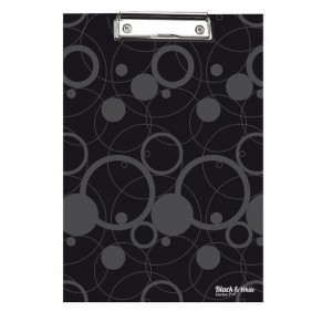 Clipboard Black and White DIN A4 mit Metallklemme schwarz