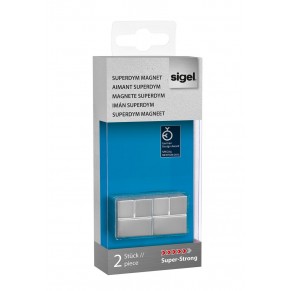 SIGEL Neodym-Magnete C20 Super Strong BA706 2 Stück Würfeldesign 2 x 2 x 2 cm silber