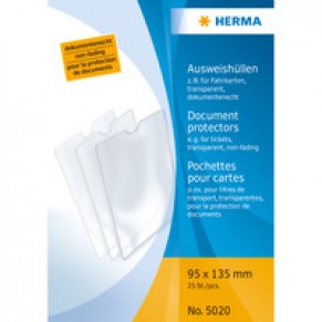 HERMA Ausweishüllen 25 Stück 95 x 135 mm oben offen transparent