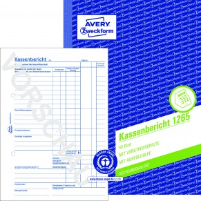 AVERY Zweckform Kassenbericht Recycling 1265 DIN A5 50 Blatt