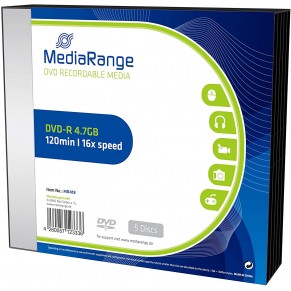 MEDIARANGE DVD-R 5 Stück 4,7 GB 16x Slimcase