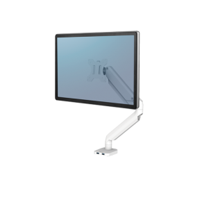 FELLOWES Einzelmonitorarm Platinum bis 32" mit 2 USB-Ports weiß