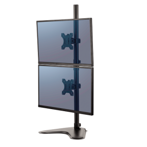 FELLOWES Doppelmonitorarm Professional vertikal bis 27" mit Standfuß schwarz