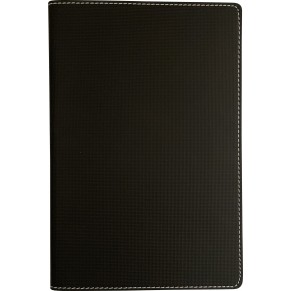 LEYKAM Notizbuch Denkzettel Luxury Nero DIN A5 192 Blatt kariert Flexicover 15 x 21 cm schwarz