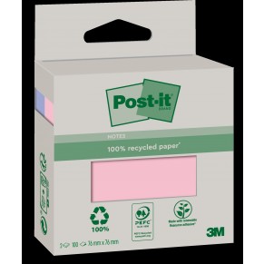 POST-IT® Haftnotizen Recycling 6820R-2PB 2 Blöcke à 100 Blatt 76 x 76 mm sortiert