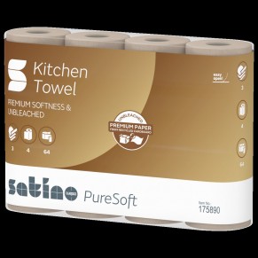 SATINO Küchenrolle PureSoft 4 Rollen à 64 Blatt 3-lagig softbeige