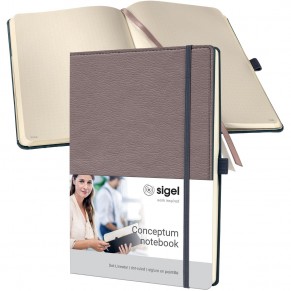 SIGEL Notizbuch Conceptum CO690 DIN A4 194 Seiten punktkariert taupe