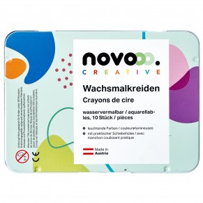 NOVOOO CREATIVE Wachsmalkreide 10 Stück wasservermalbar sortiert